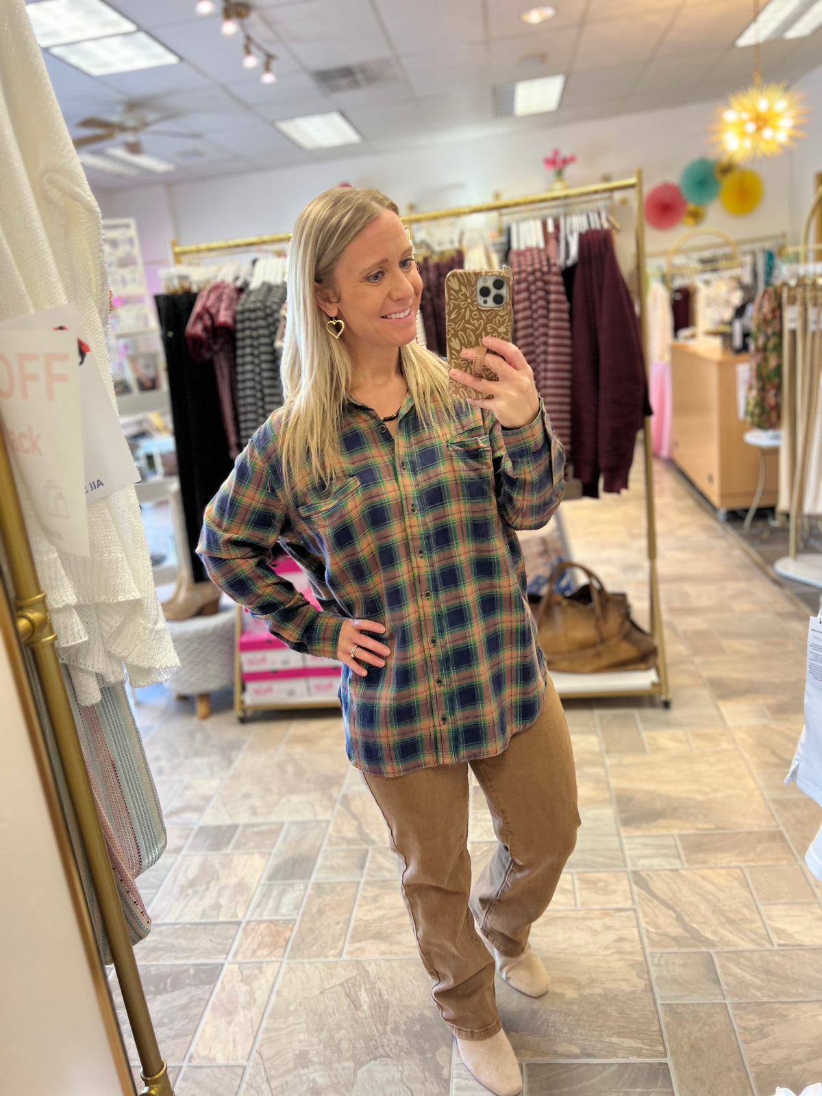 Blue/Green Plaid Button Down