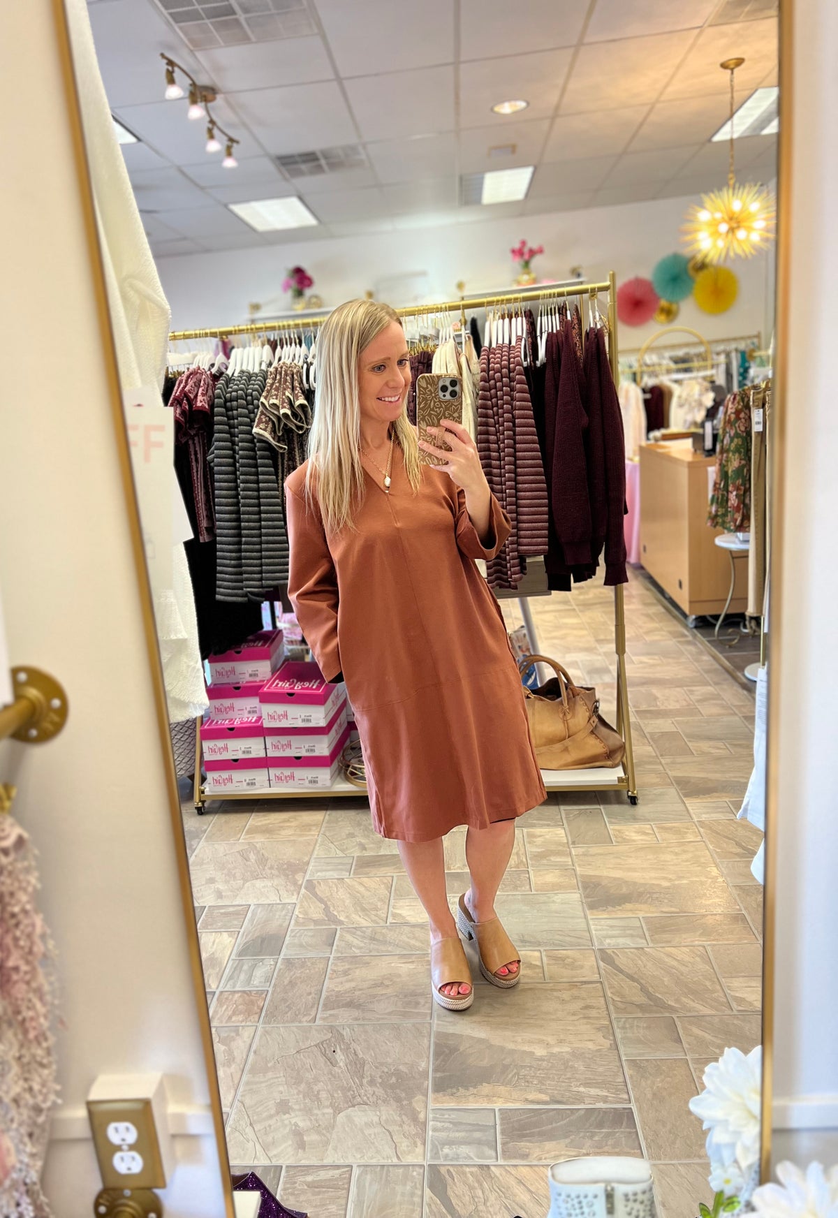 Easy Style Dress - Caramel