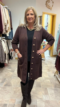 Brown Dress Cardigan