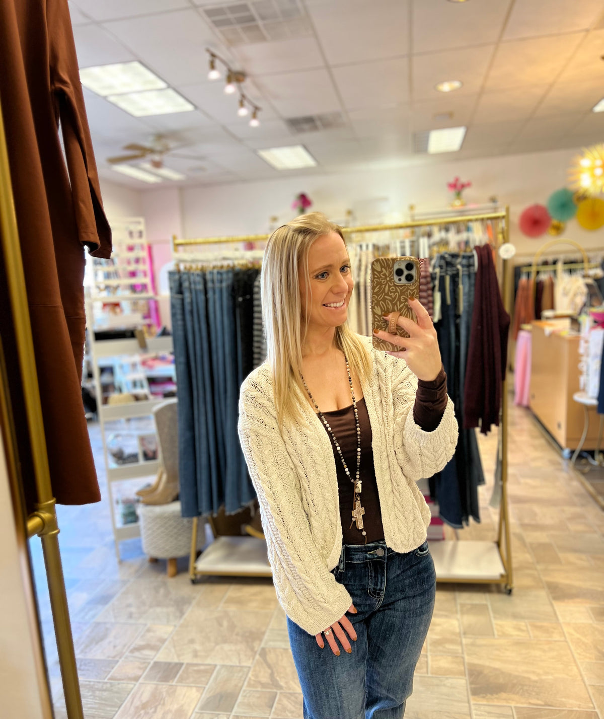 Stone Cable Cardigan