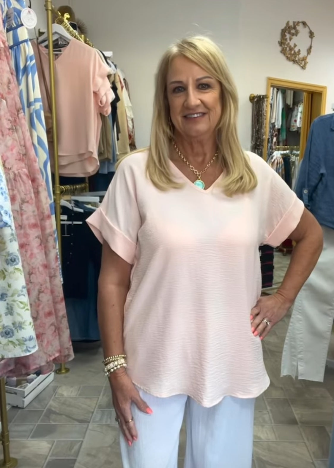 Airflow Blouse - Opal