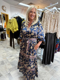 Navy Floral Maxi Dress