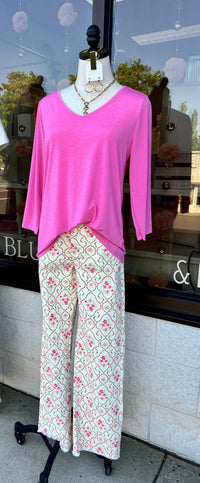 Floral Fray Hem Pant