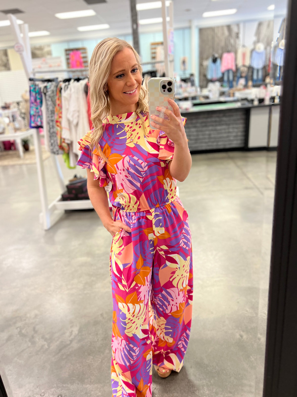 Tropical Oasis Jumpsuit - Pink