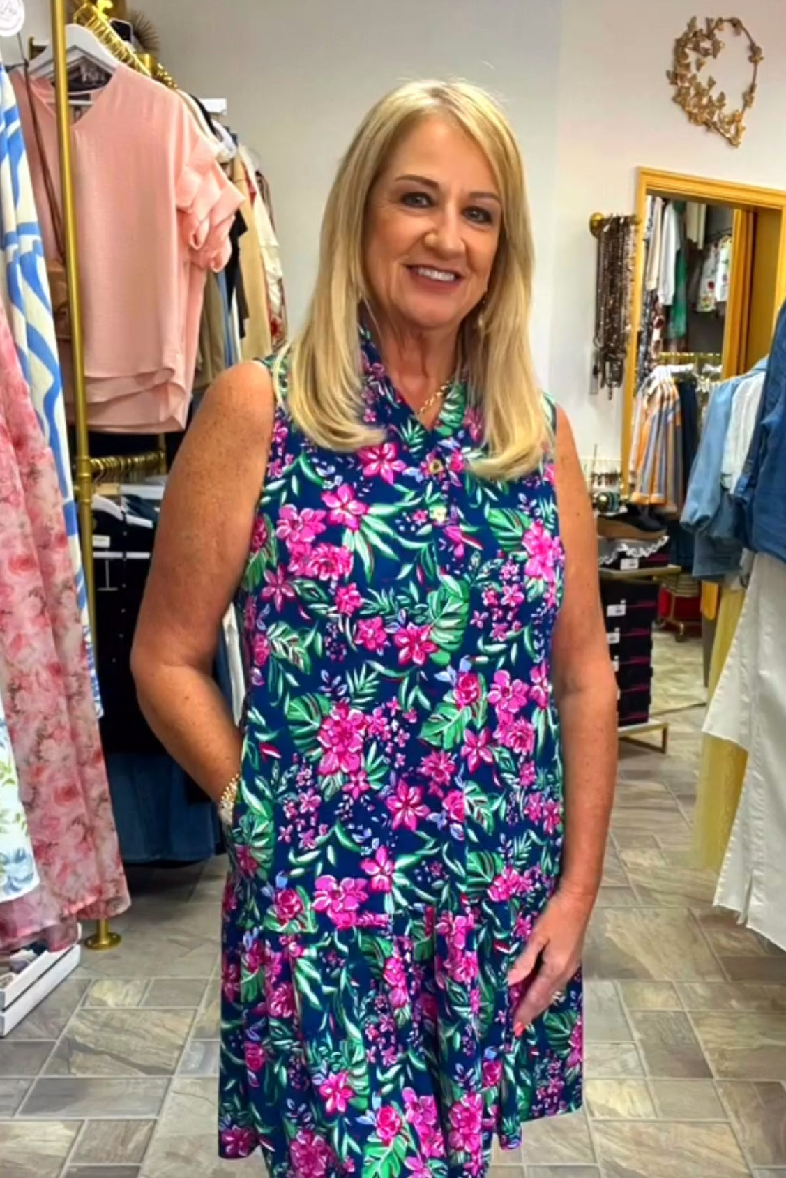 Coral Sands Dress - Navy