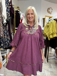Merlot Floral Babydoll Dress