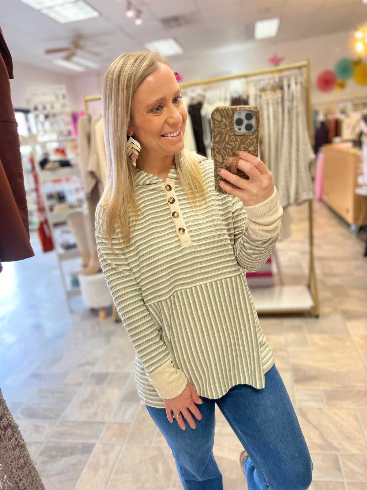 Sage Striped Top
