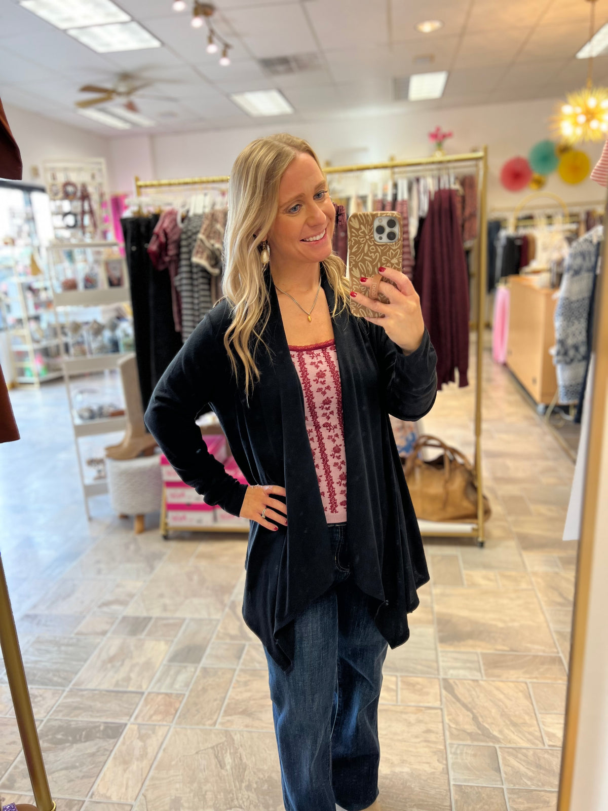 Soft Drape Cardi - Black