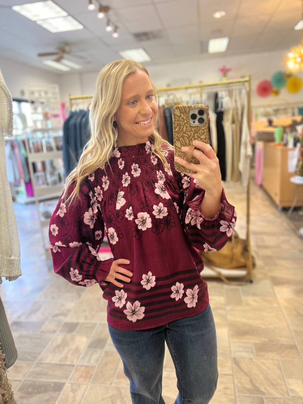 Berry Floral Top