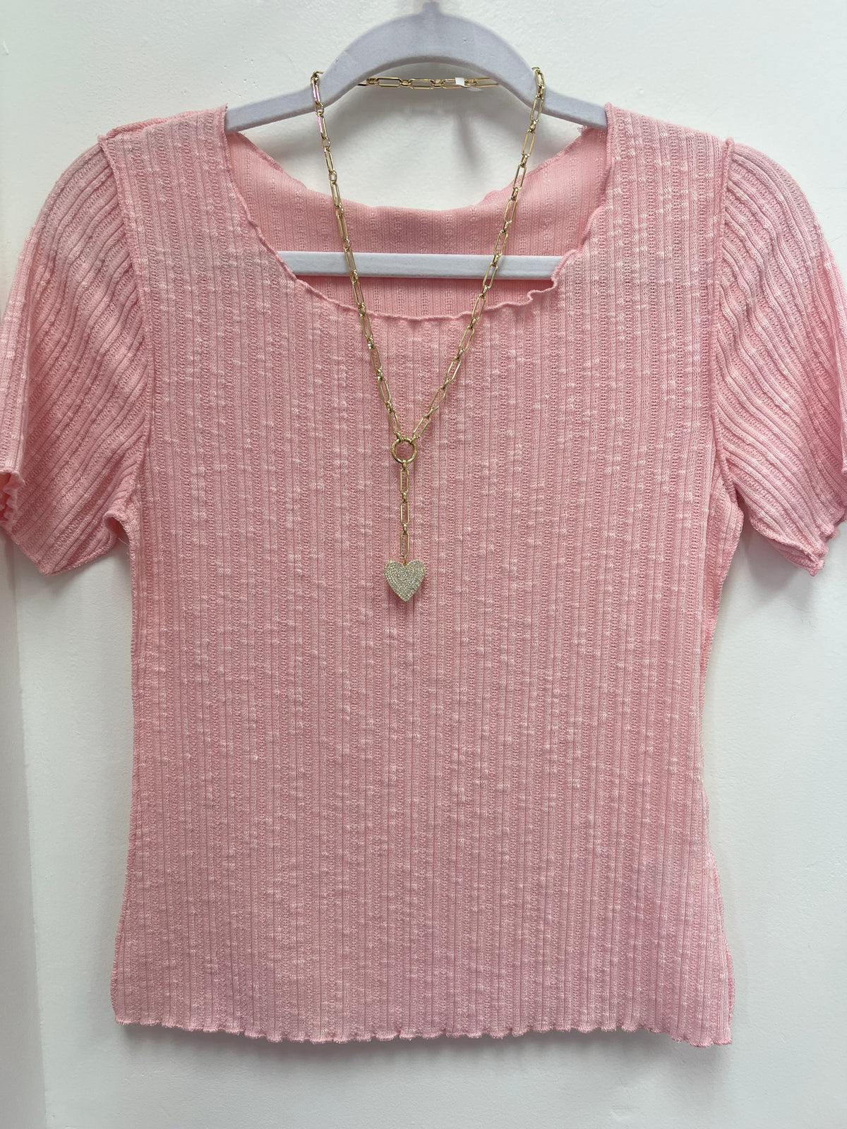 Lettuce Hem Top - Blush