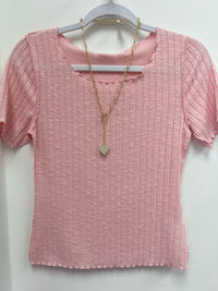 Lettuce Hem Top - Blush