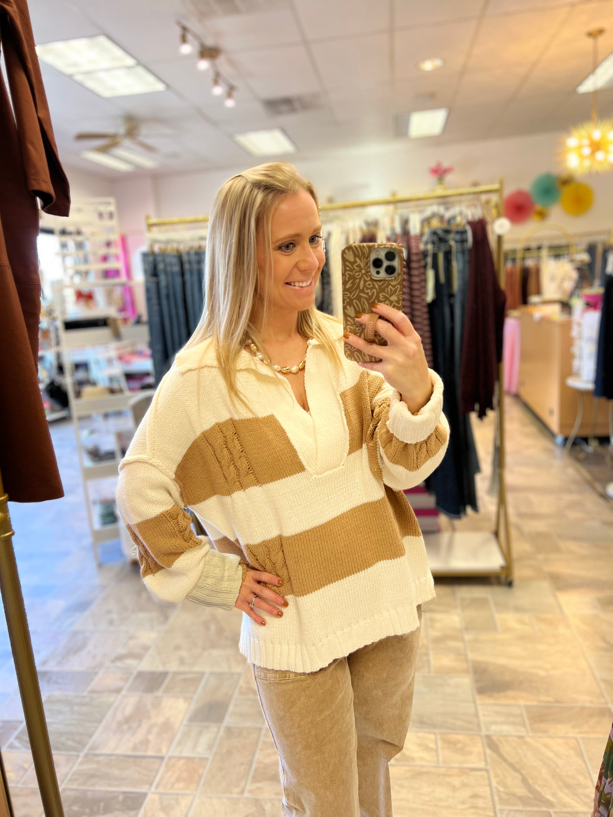 Mocha Chunky Knit Sweater