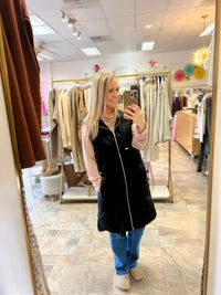 Black Long Puffer Vest