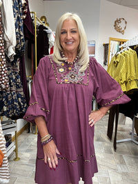 Merlot Floral Babydoll Dress