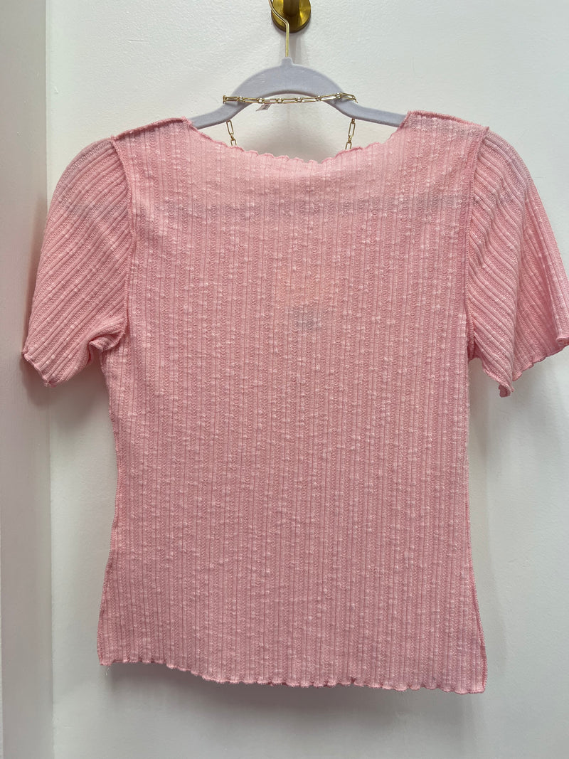 Lettuce Hem Top - Blush
