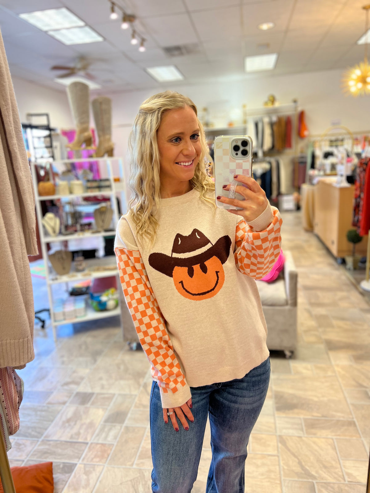 Cowboy Smiley Sweater