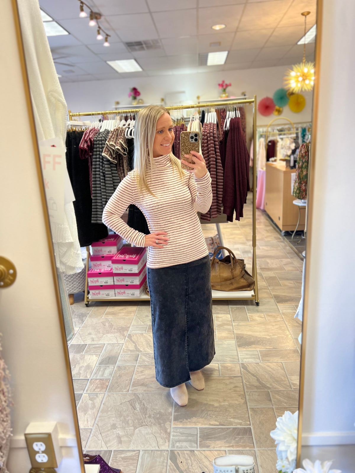 Twill Maxi Skirt - Black