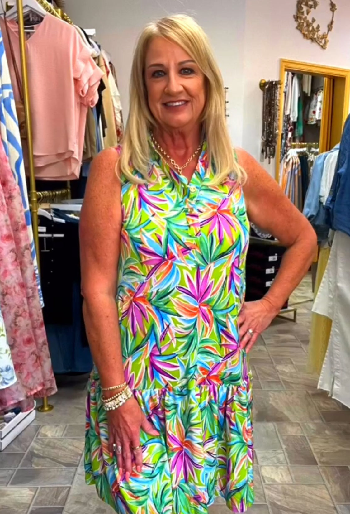 Coral Sands Dress - Green