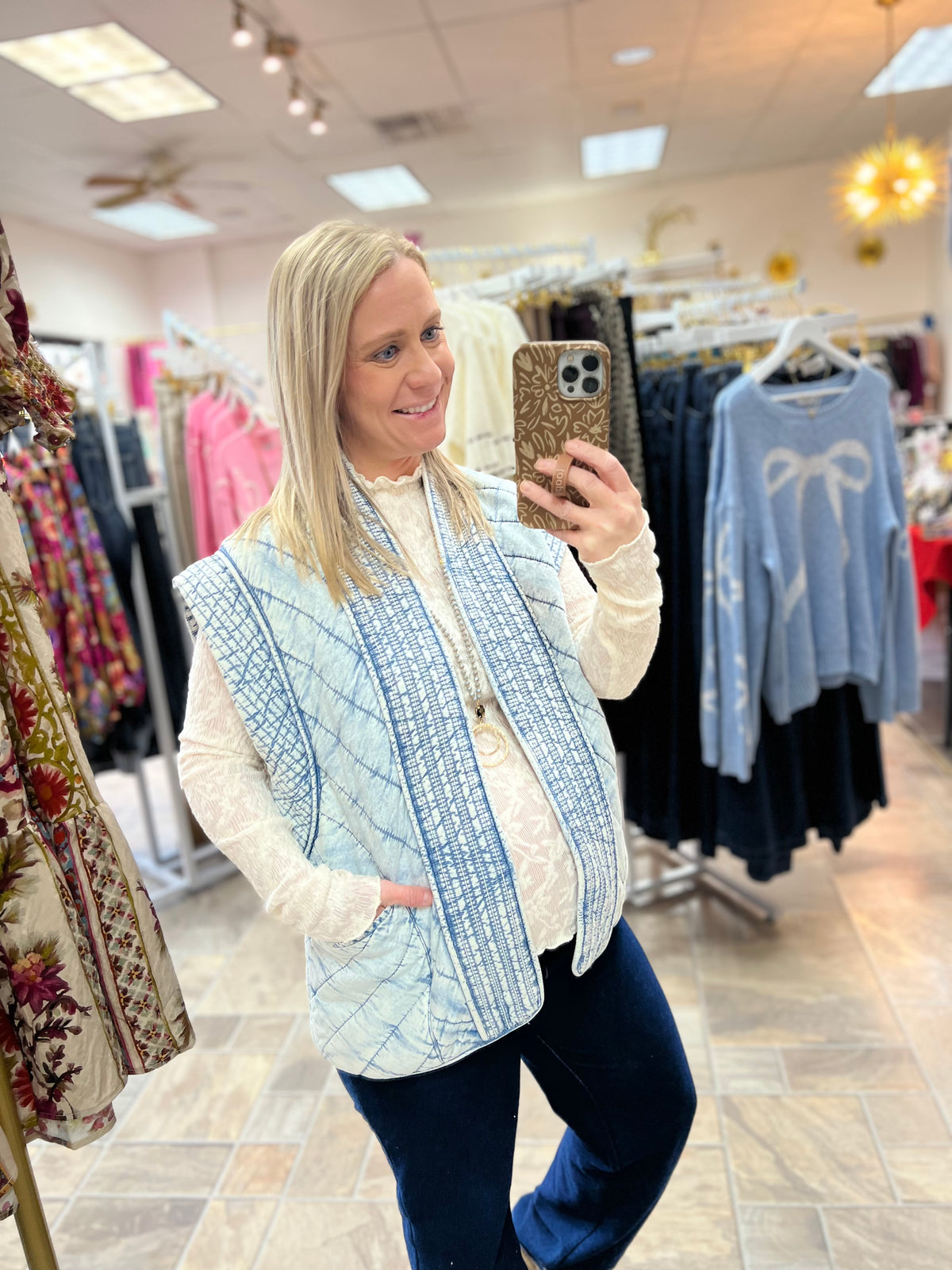 Denim Quilted Vest