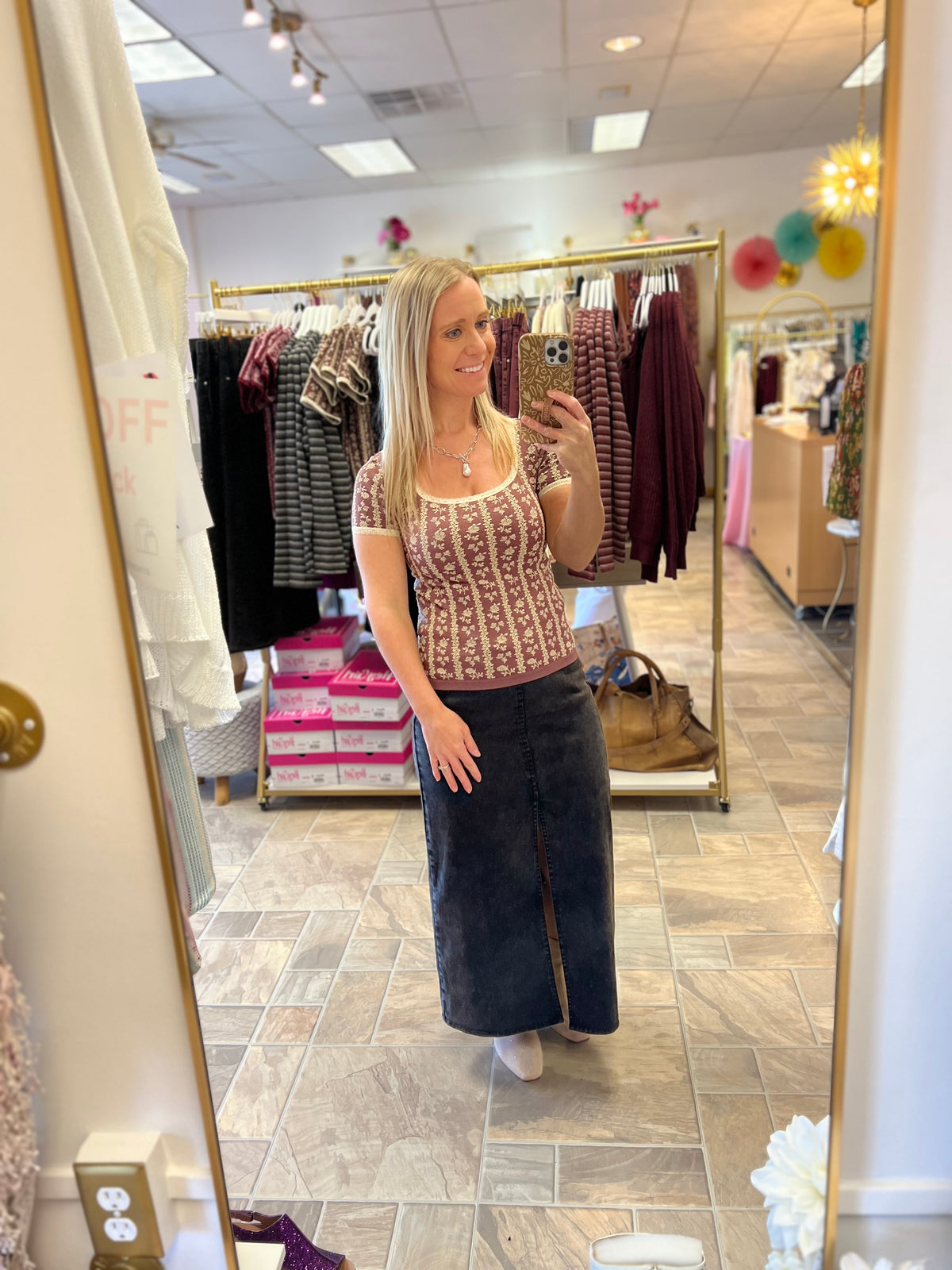 Twill Maxi Skirt - Black