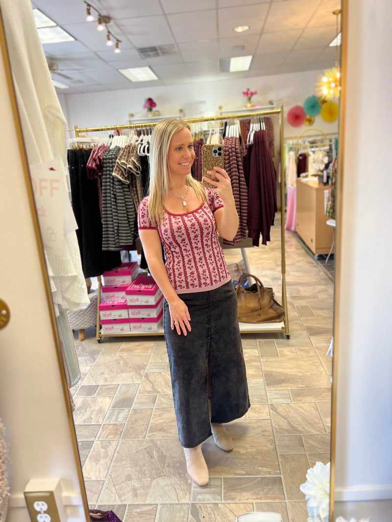 Twill Maxi Skirt - Black