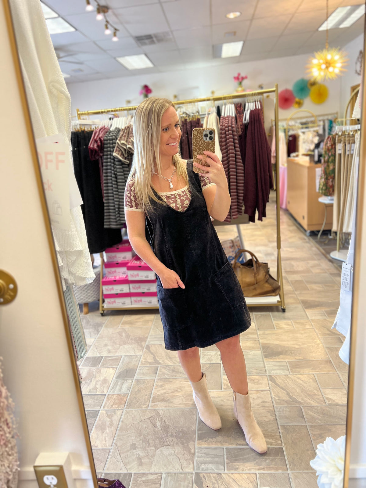 Corduroy Dress - Black