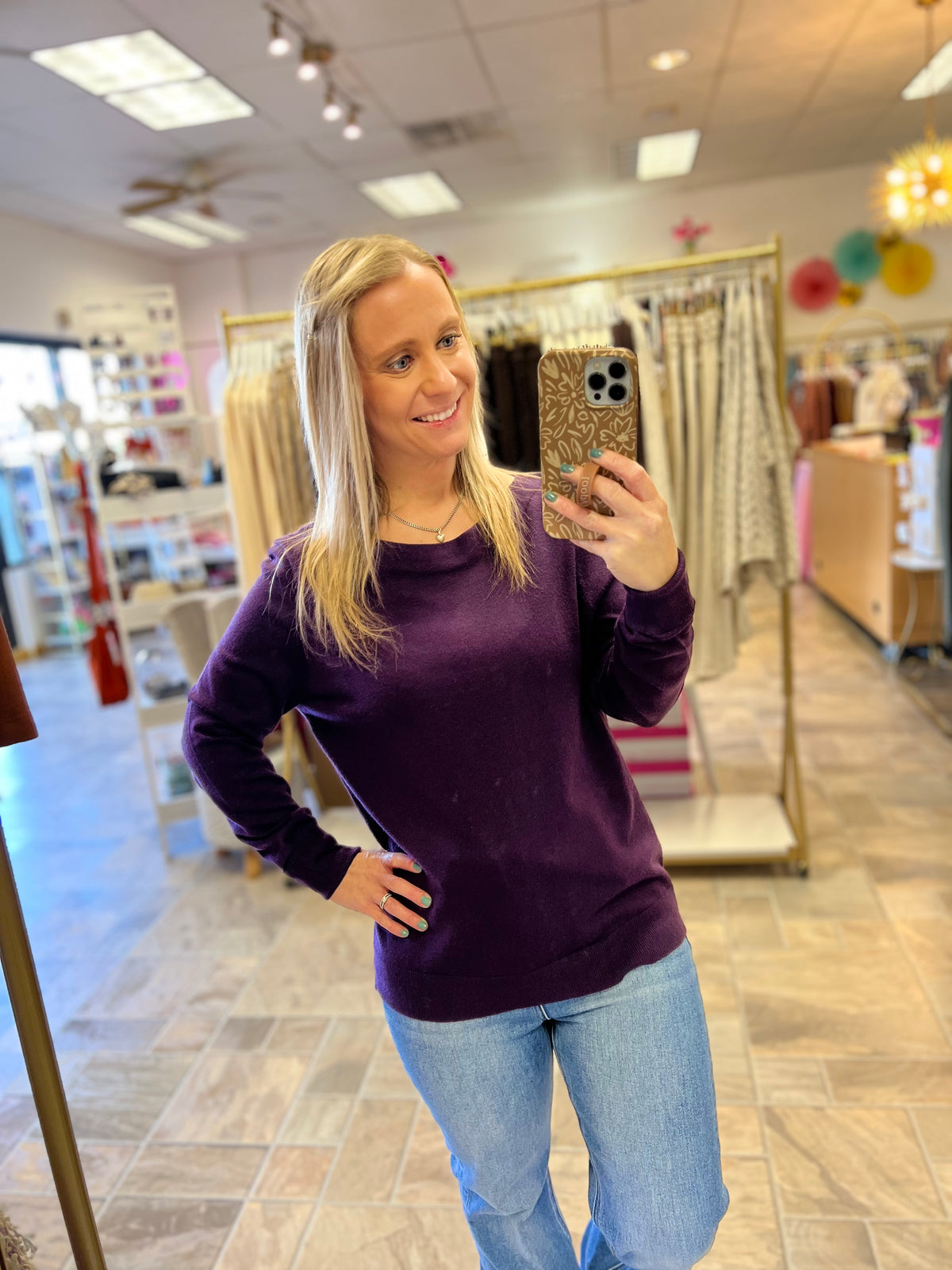 Dark Purple Knit Sweater