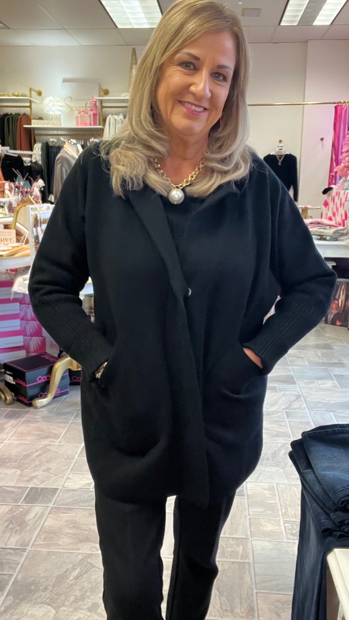 Black Button Cardigan