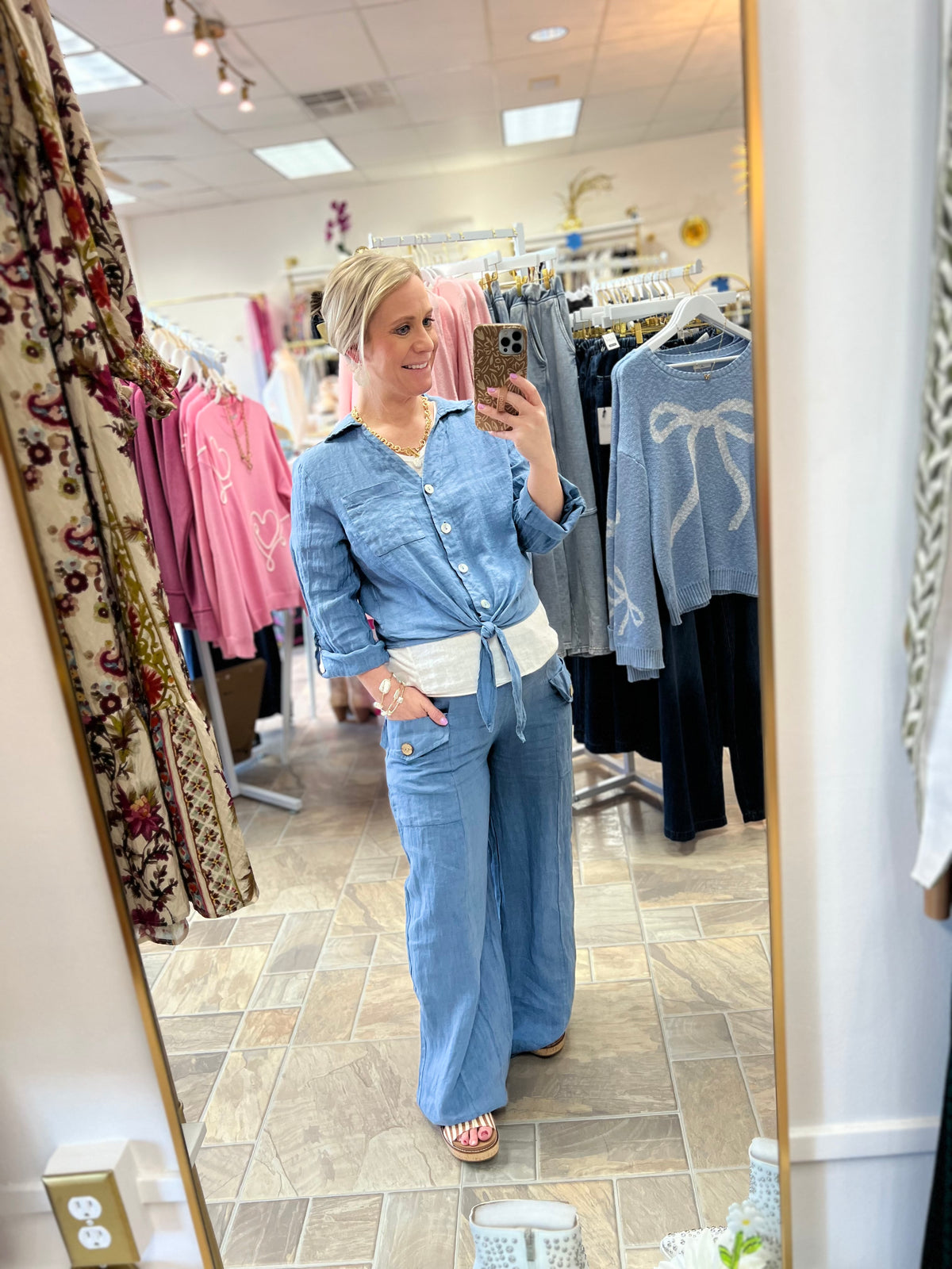 Button Pocket Pant - Blue