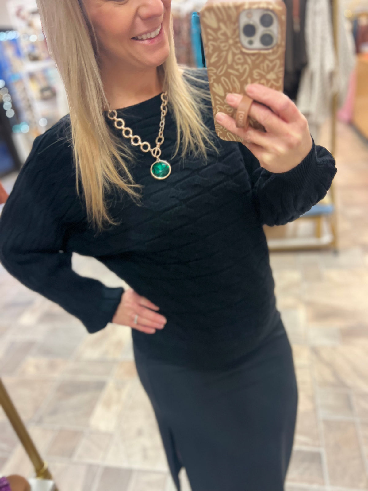 Black Cable Knit Sweater