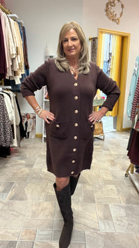 Brown Dress Cardigan