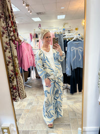 Palazzo Pants - Beige Print