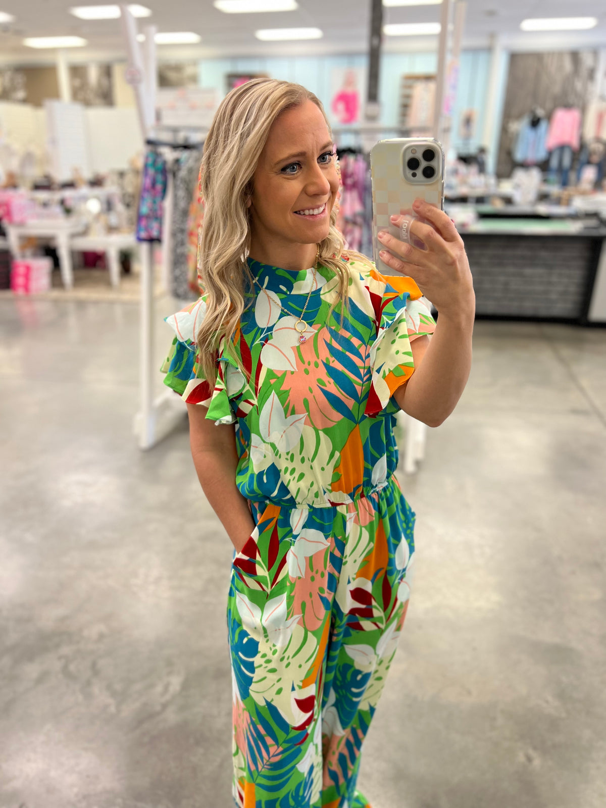 Tropical Oasis Jumpsuit - Green