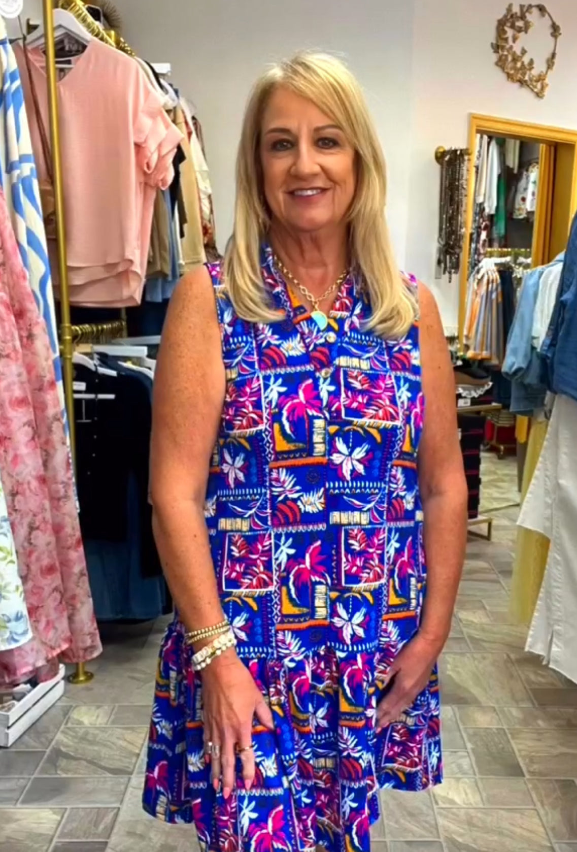 Coral Sands Dress - Royal Blue
