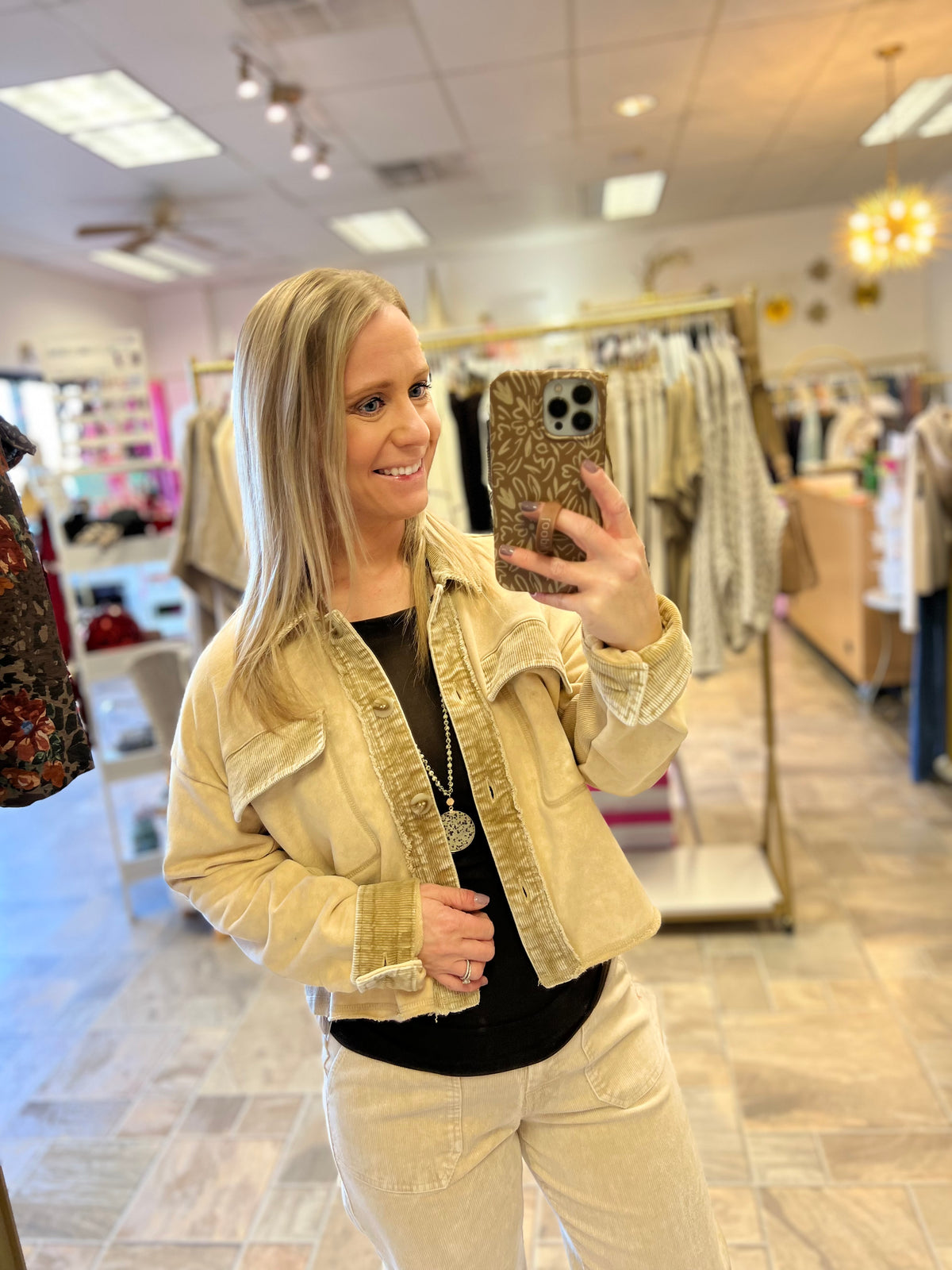 Almond Cropped Jacket