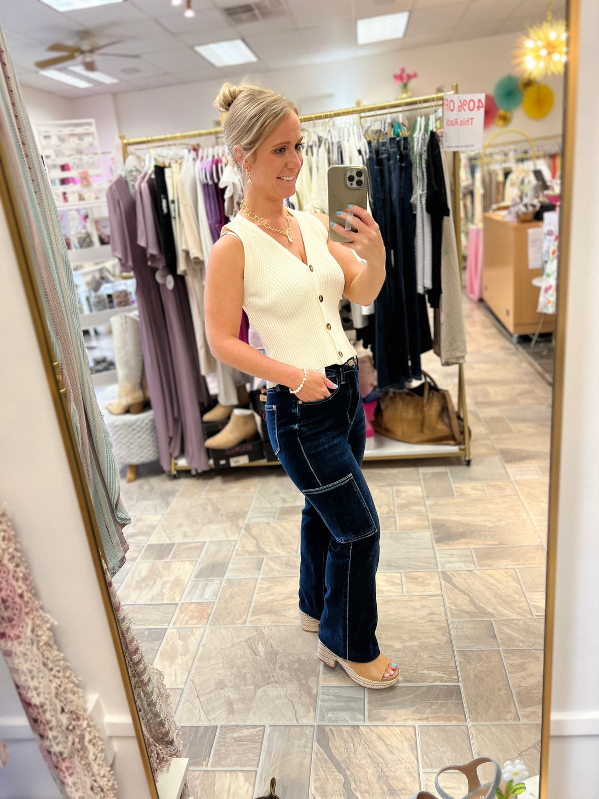 Judy Blue High Waist Cargo Bootcut Jean