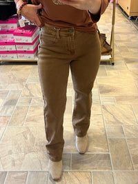 Risen Crop Straight Jean - Cappuccino
