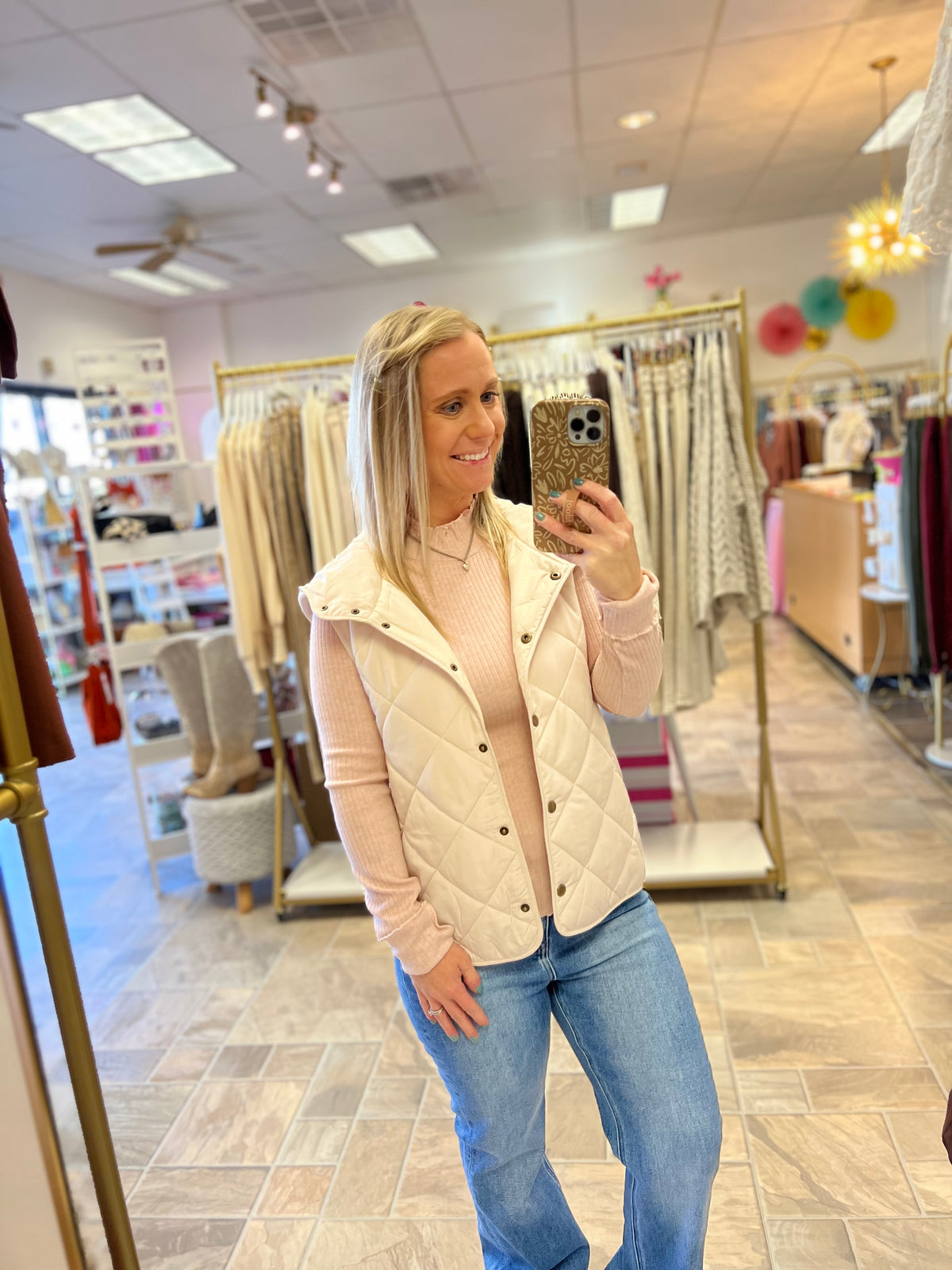 Mock Neck Top - Pink