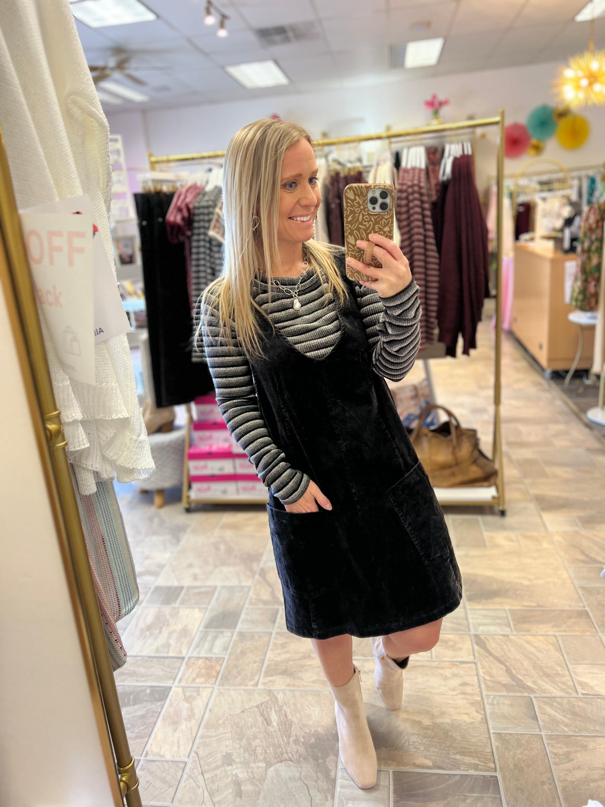 Corduroy Dress - Black