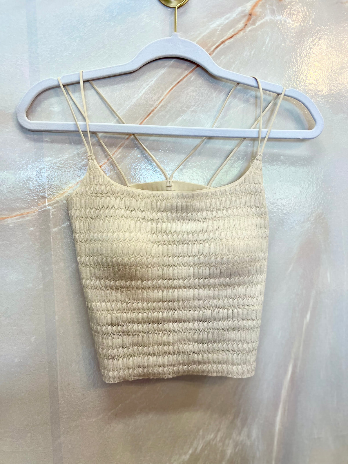 Zig Zag Bralette Cami - Nude