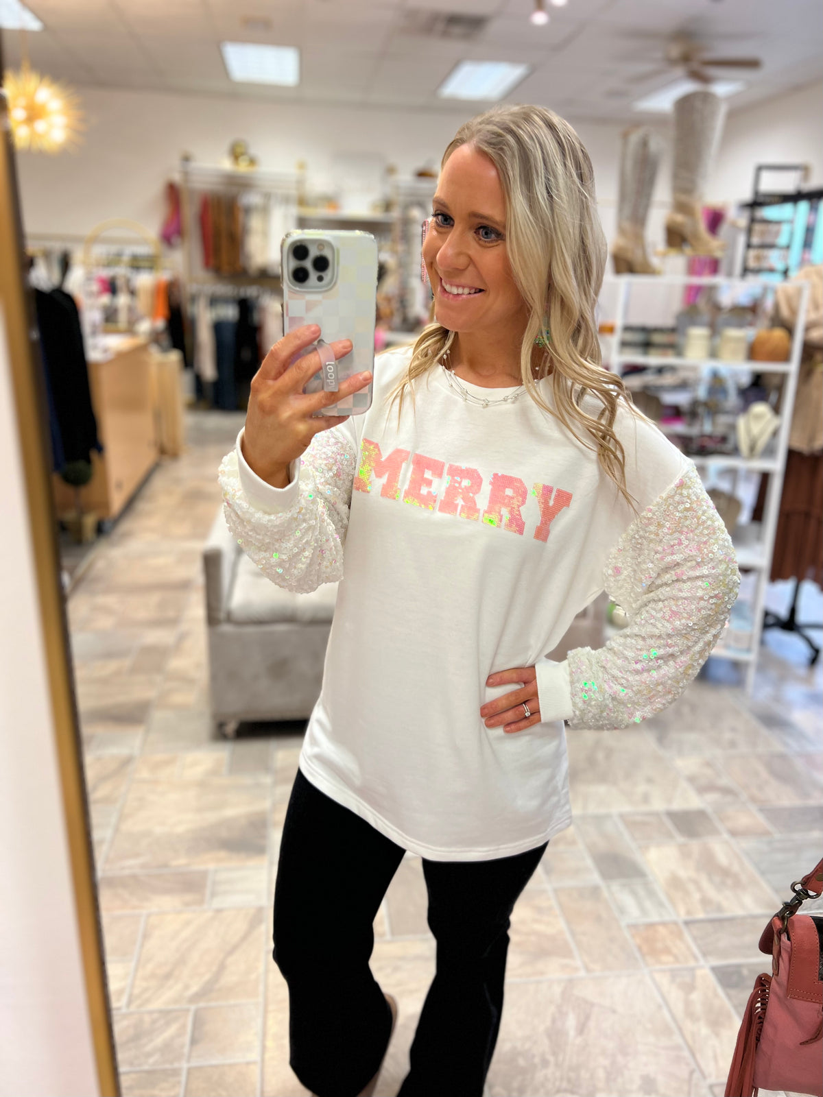 Merry Sequin Long Sleeve