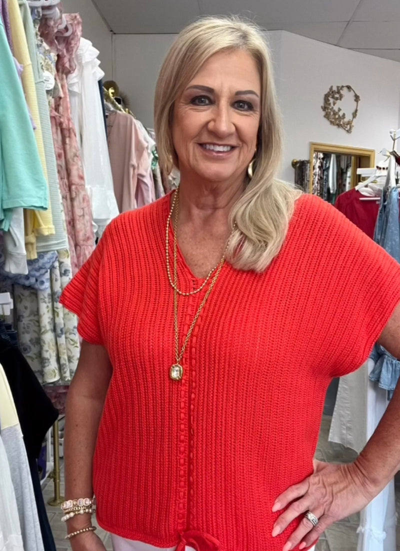 Graceful Knit Sweater - Red