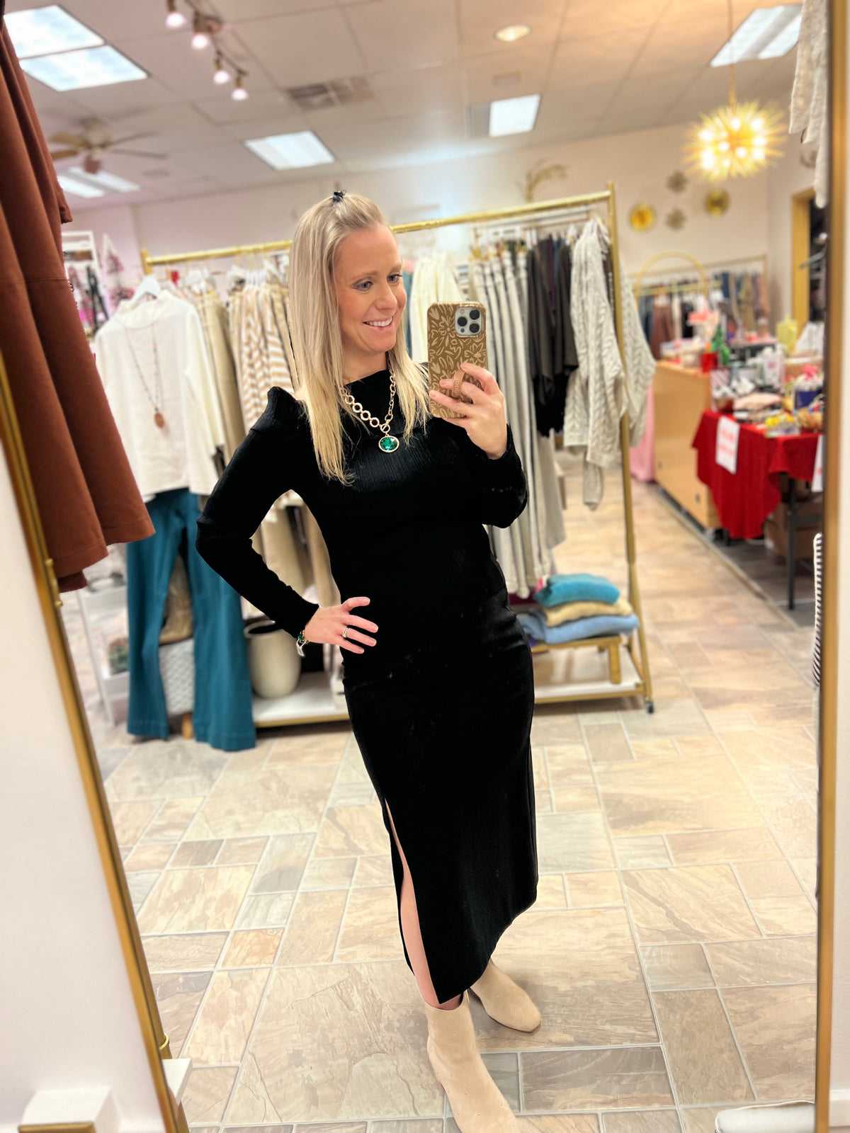 Side Slit Maxi Skirt - Black