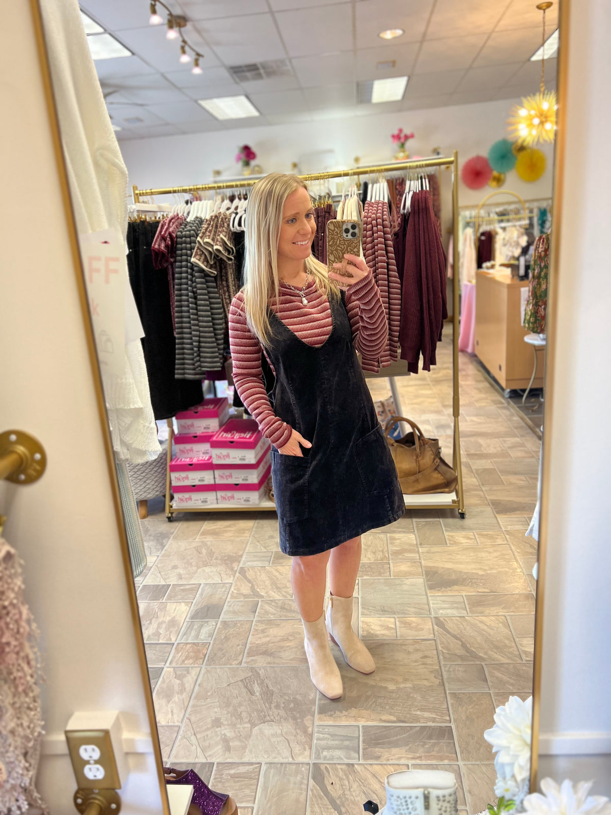 Corduroy Dress - Black