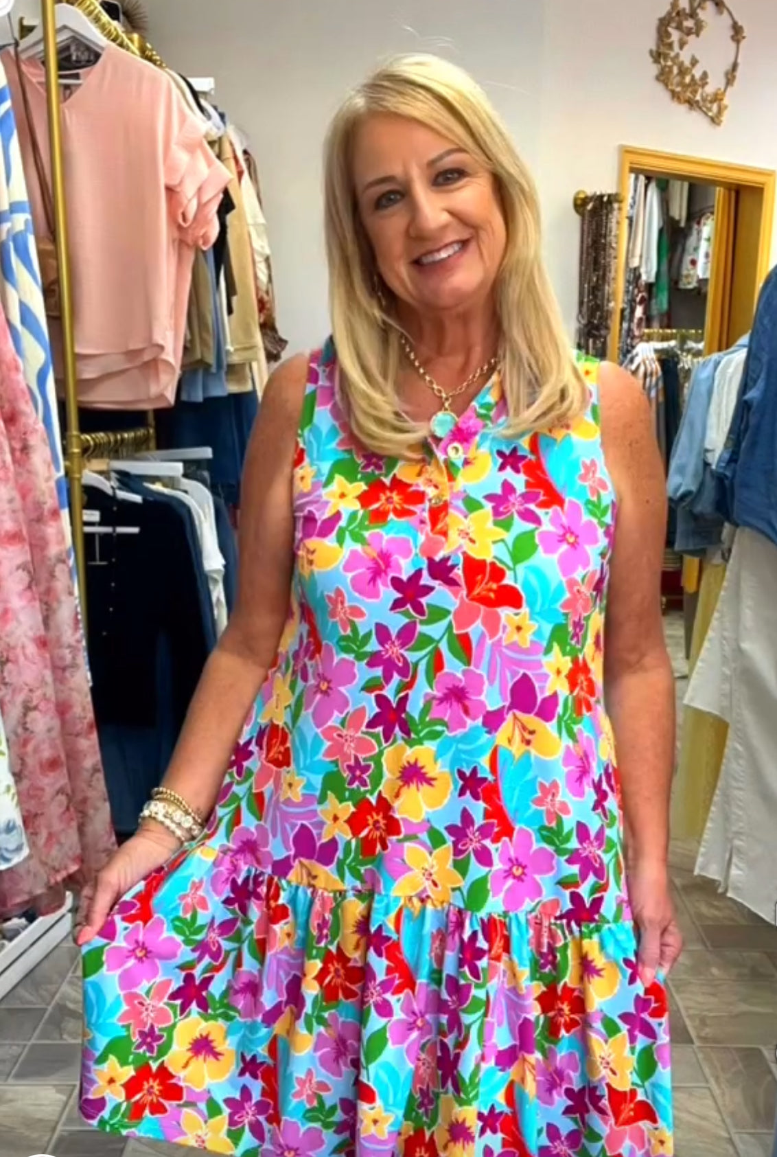 Coral Sands Dress - Aqua