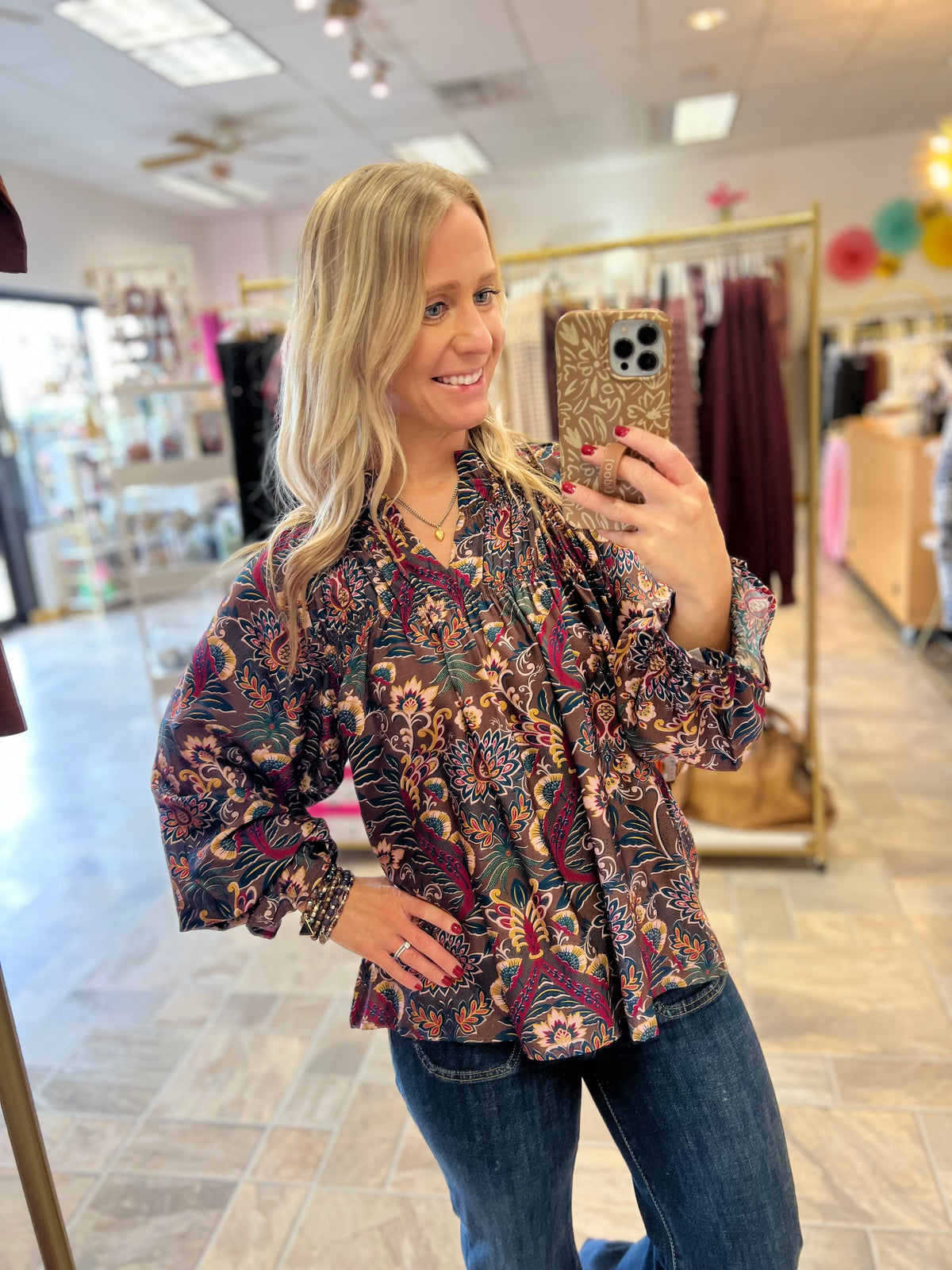 Chocolate Print Blouse