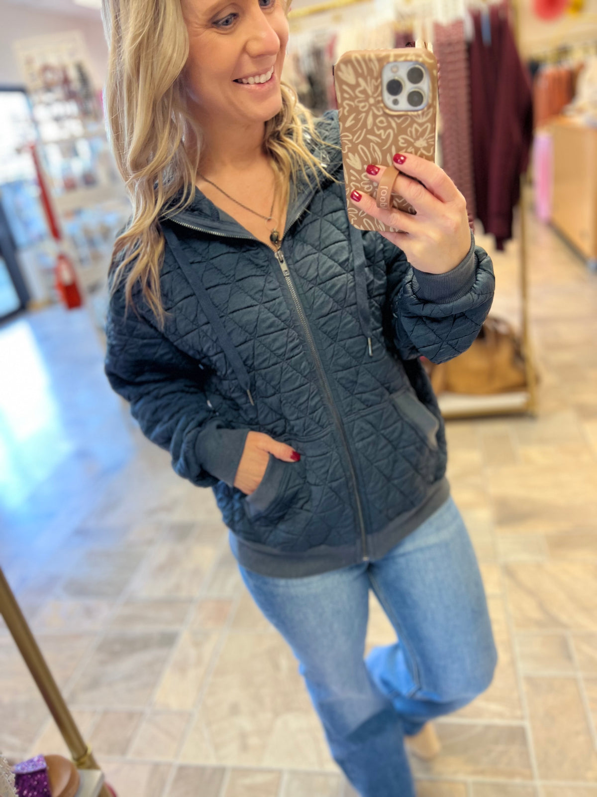 Gunmetal Quilted Jacket