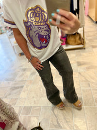 Judy Blue Midrise Tummy Control Gray Flare Jean