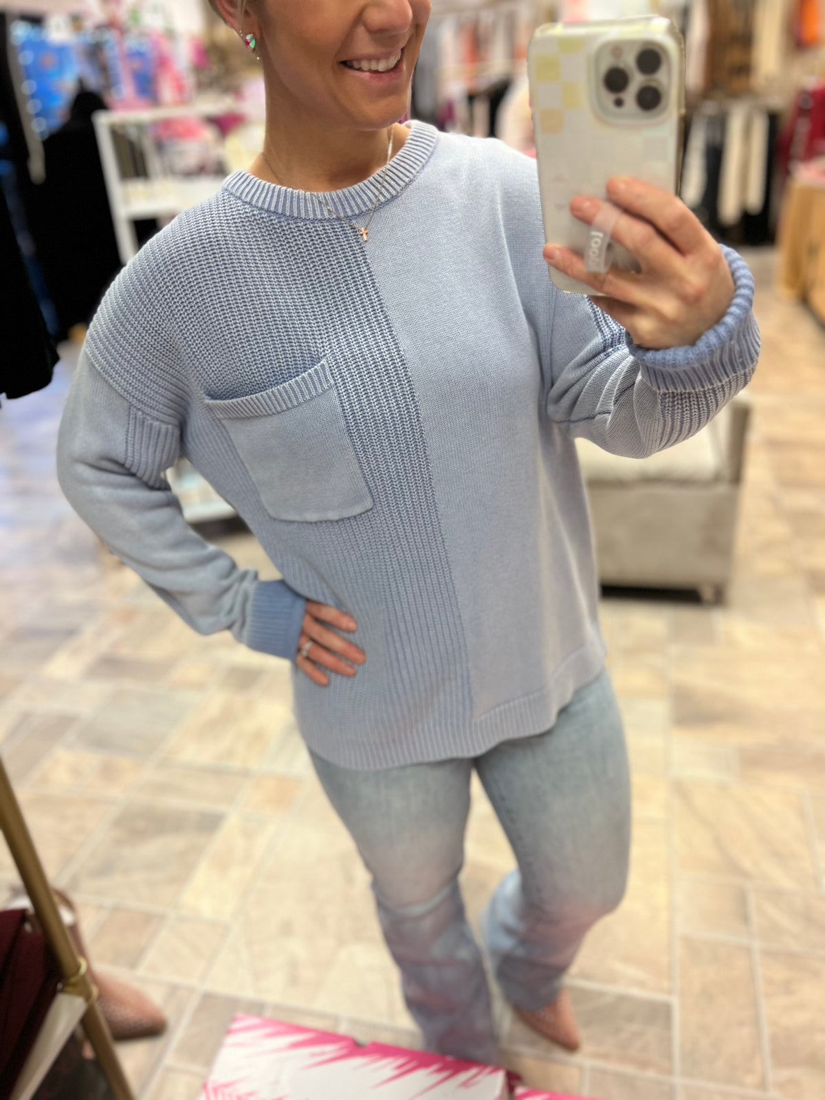 Ice Crystals Sweater - Light Blue