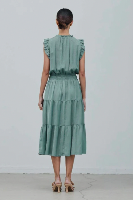 Hopeful Midi Dress - Dusty Sage